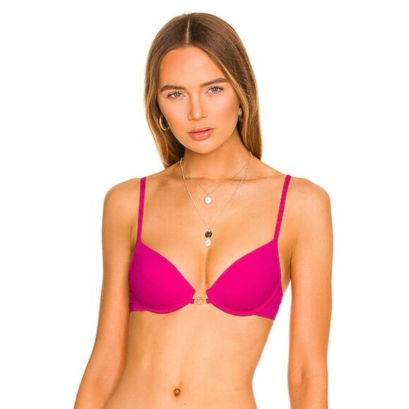 L*Space Stardust Bikini Top in Bougainvillea Pink Size Small NWT - Picture 1 of 6
